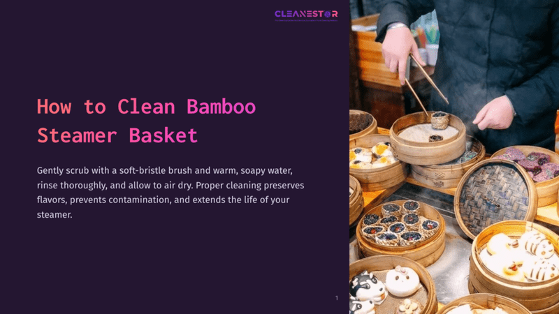 1 How To Clean Bamboo Steamer Basket A Hand Using Chopsticks To Lift Food From A Bamboo Steamer Basket Surrounded By Various Dim Sum Dishes On A Wooden Table.