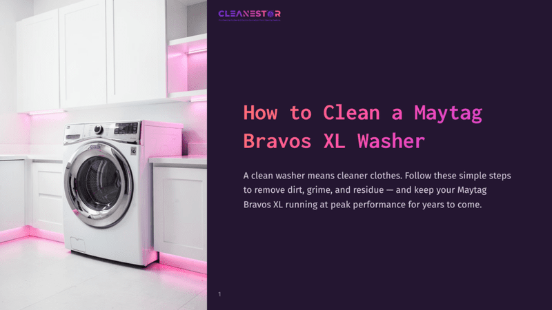A White Maytag Bravos Xl Washer Sits In A Sleek Laundry Area With Pink-Lit Cabinets, Displaying A Modern, Clean Aesthetic.