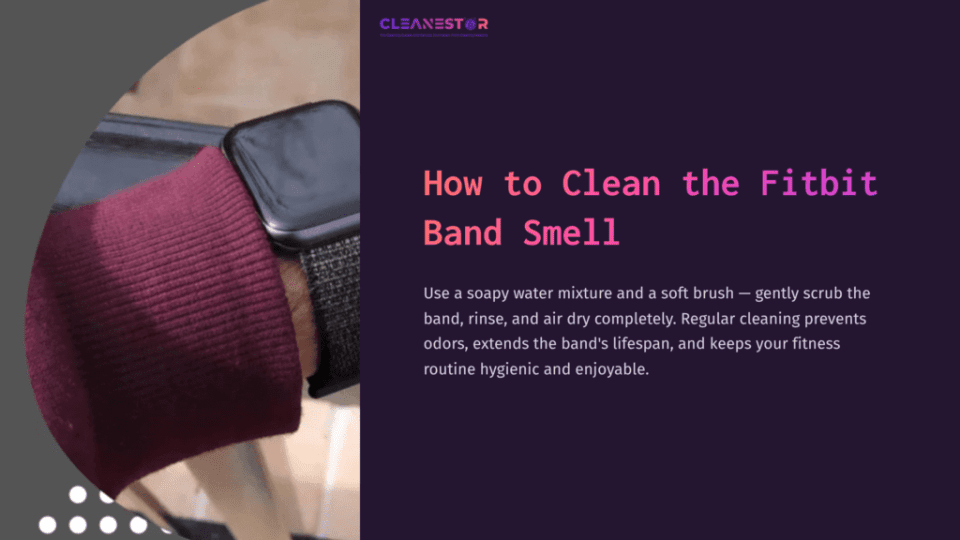 1 How To Clean The Fitbit Band Smell Close-Up Of A Wrist Wearing A Fitbit Band, With A Focus On A Hand Holding A Cleaning Brush, Showcasing A Maroon Sleeve And Black Band.