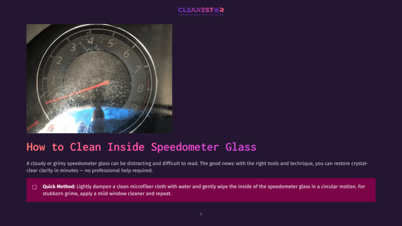 1 How To Clean Inside Speedometer Glass Dusty And Smudged Car Speedometer Glass With Visible Gauge Markings, Indicating The Need For Cleaning.