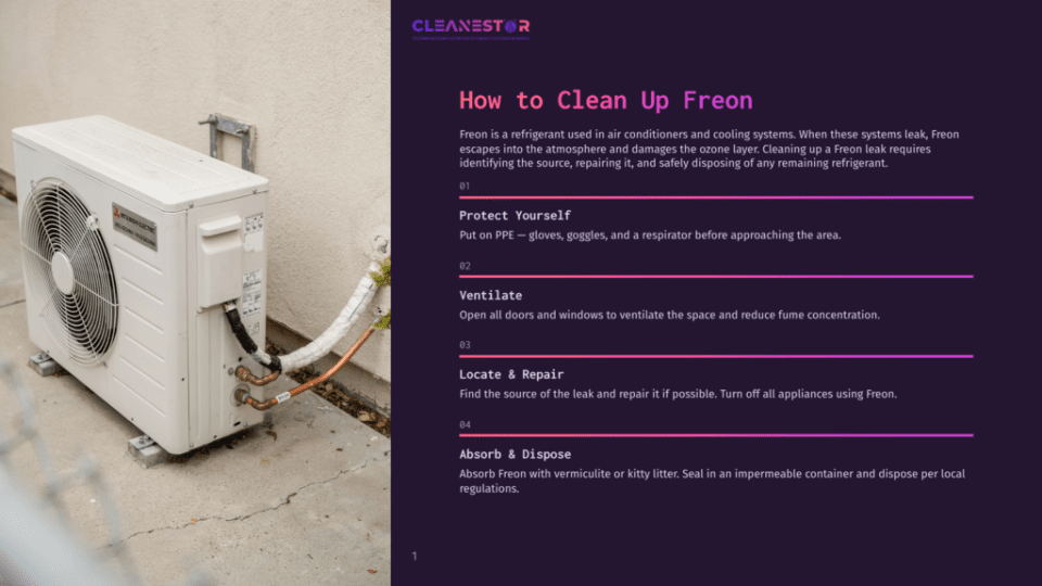 1 How To Clean Up Freon Exterior Air Conditioning Unit With Copper Refrigerant Lines Connected, Part Of A Guide On How To Clean Up Freon Leaks.