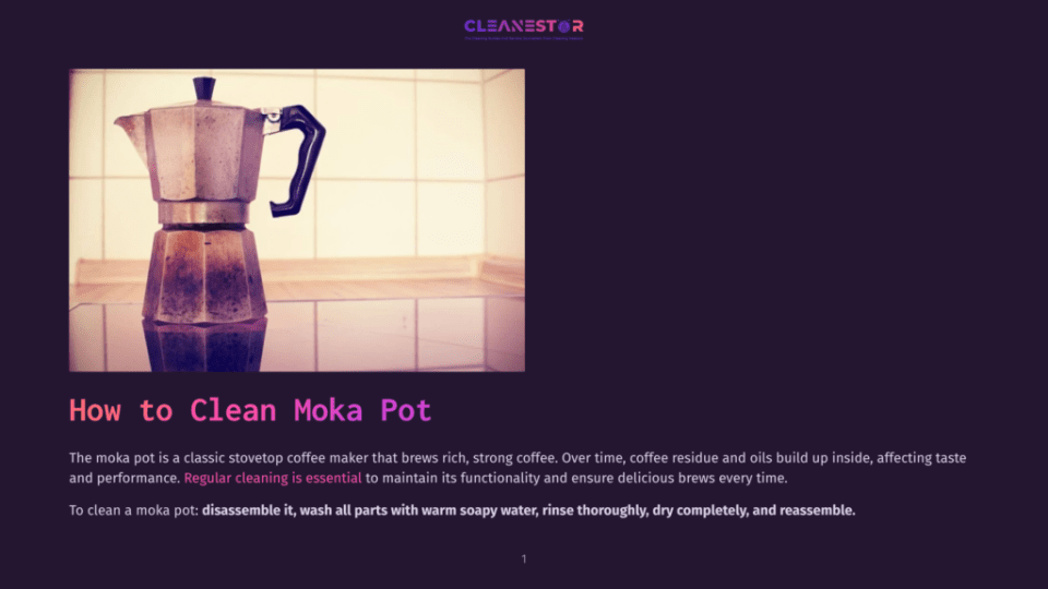 1 How To Clean Moka Pot A Vintage Moka Pot Coffee Maker Sits On A Stovetop, Showing Signs Of Coffee Residue And Oil Buildup, Indicating A Need For Cleaning.
