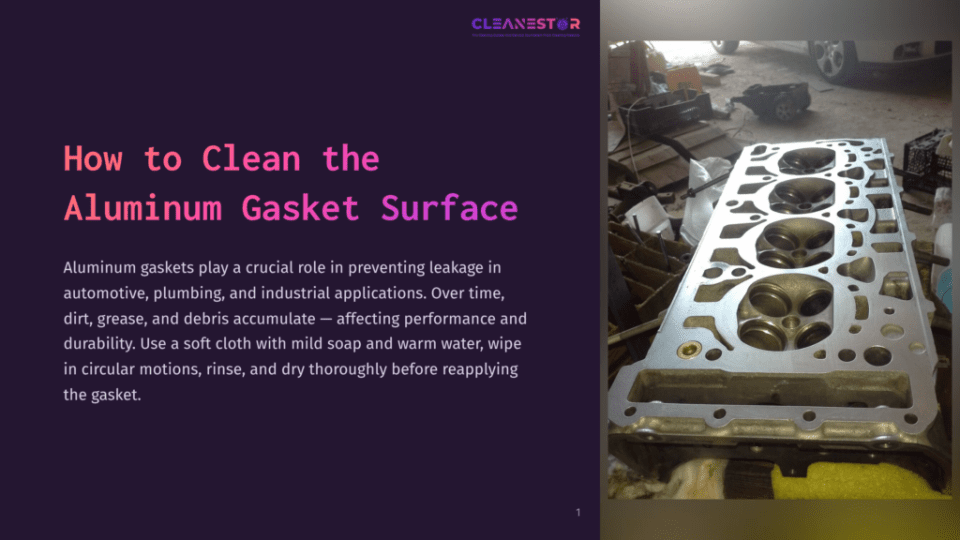 1 How To Clean The Aluminum Gasket Surface Close-Up Of A Clean Aluminum Engine Cylinder Head With Four Valve Openings And Visible Ports, Showcasing The Shiny Metal Surface After Cleaning.