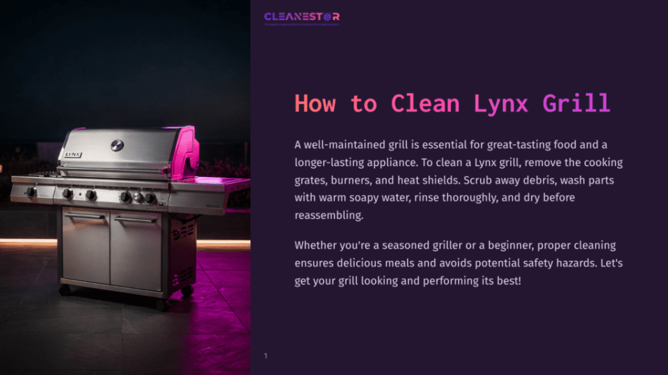 1 How To Clean Lynx Grill A Lynx Grill, Sleek And Metallic With A Pink Accent, Stands Illuminated Against A Dark Background, Showcasing Its Professional-Grade Design And Ready-To-Use Appearance.