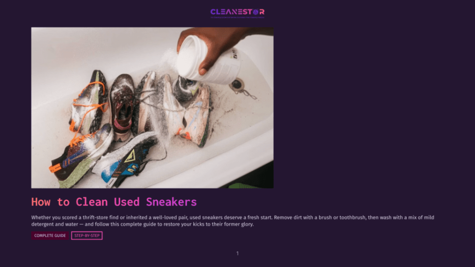 1 How To Clean Used Sneakers A Person'S Hands Pour White Powder Into A Bathtub Filled With Dirty Sneakers, Illustrating How To Clean Used Sneakers.