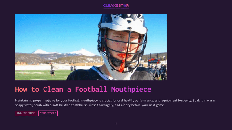 1 How To Clean A Football Mouthpiece Young Lacrosse Player In Helmet And Facemask, Mouthguard Visible, Stands On A Sunny Field With Snowy Mountains In The Background. Text Overlay Reads &Quot;How To Clean A Football Mouthpiece.