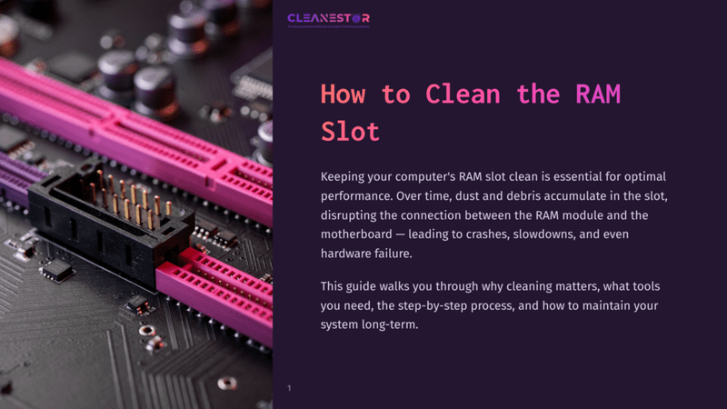 1 How To Clean The Ram Slot Close-Up Of A Computer Motherboard Showing Pink And Purple Ram Slots With Gold Pins, Highlighting The Importance Of Cleaning Ram Slots For Optimal Performance.