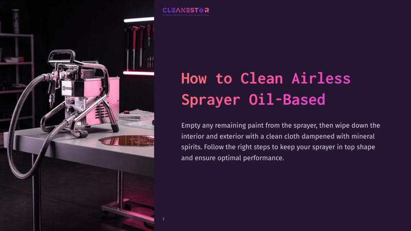1 How To Clean Airless Sprayer Oil Based A Clean, Well-Lit Workspace Featuring An Airless Paint Sprayer On A Table, With Tools And Cloths Ready For Maintenance.