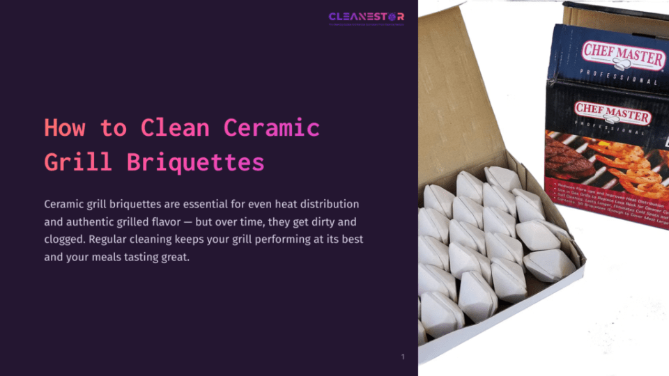 1 How To Clean Ceramic Grill Briquettes A Box Of Chef Master Ceramic Grill Briquettes Sits Open, Revealing White Briquettes Nestled Inside. Text On The Box Reads &Quot;Chef Master Professional.