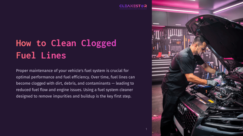 1 How To Clean Clogged Fuel Lines A Mechanic Works On A Vehicle'S Engine Under Bright Pink And Purple Lighting, Focusing On Cleaning Fuel Lines With Tools Nearby.