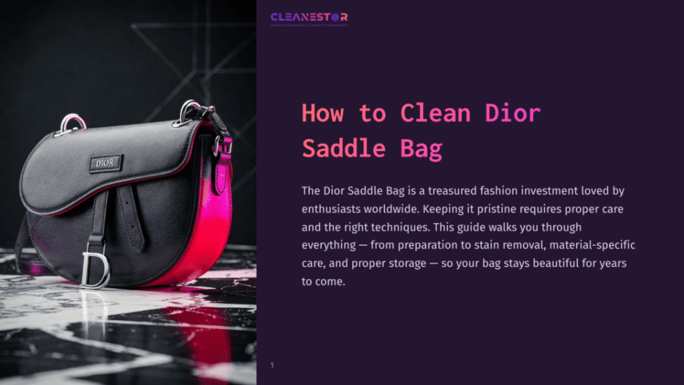 1 How To Clean Dior Saddle Bag Black And Pink Dior Saddle Bag Displayed On A Glossy Surface, Showcasing Its Unique Shape And Silver Hardware Against A Dark Backdrop.