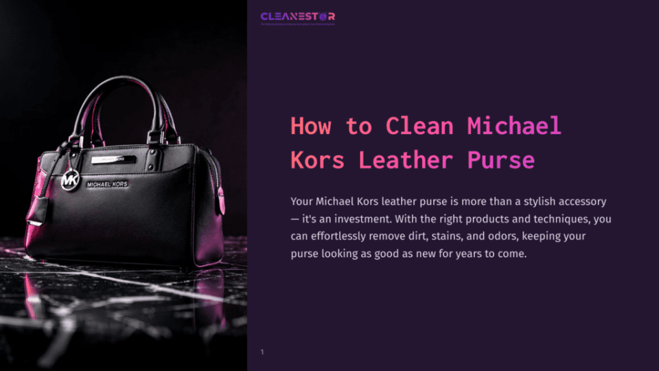 1 How To Clean Michael Kors Leather Purse A Luxurious Black Michael Kors Leather Purse Sits On A Dark, Glossy Marble Surface, Reflecting The Light. The Bag Features A Prominent Mk Logo Charm And A Silver Zipper.