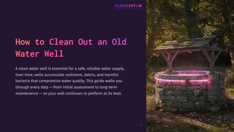 1 How To Clean Out An Old Water Well Cleanestar: How To Clean Out An Old Water Well.&Quot; A Stone Well With A Wooden Roof Is Illuminated By Pink Neon Lights, Surrounded By A Lush, Green Forest At Dusk.