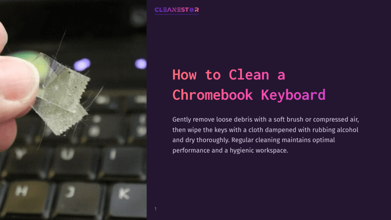 1 How To Clean A Chromebook Keyboard A Close-Up Of A Person'S Hand Holding Clear Tape, Preparing To Clean A Chromebook Keyboard With Dark Keys In The Background.