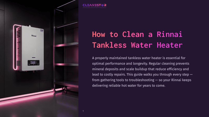 1 How To Clean A Rinnai Tankless Water Heater Tankless Water Heater Mounted On A Wall With A Modern Design, Surrounded By A Sleek Black Backdrop And Pink Lighting Effects.