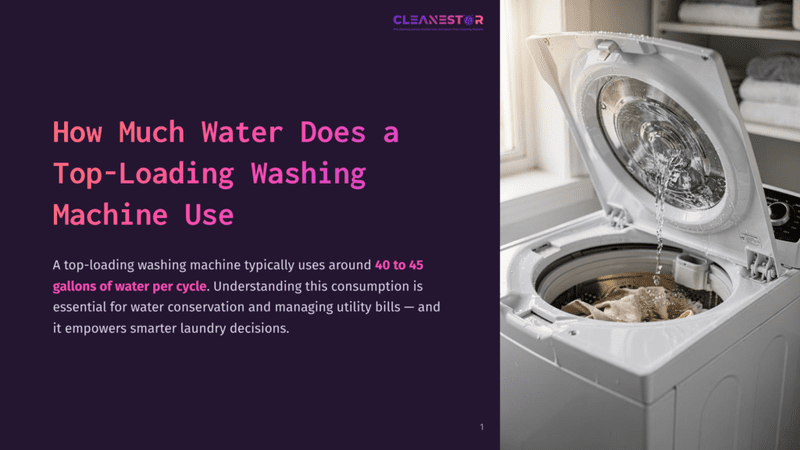 1 How Much Water Does A Top Loading Washing Machine Use A White Top-Loading Washing Machine Is Open, With Clothes Inside, In A Bright Laundry Room. The Text &Quot;How Much Water Does A Top-Loading Washing Machine Use&Quot; Is Overlaid On A Dark Background.