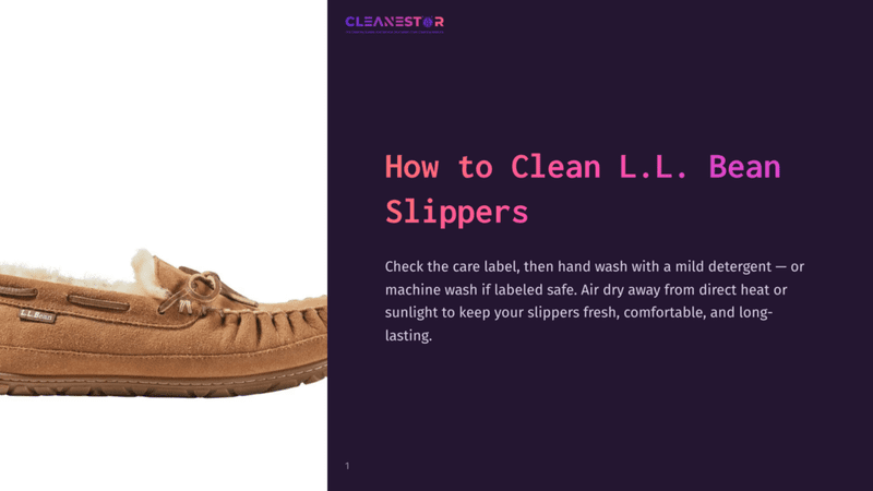 1 How To Clean Ll Bean Slippers Light Brown Ll Bean Slippers With A Cozy Texture, Featuring Lace Detailing, Placed On A Dark Purple Background With Text Below.