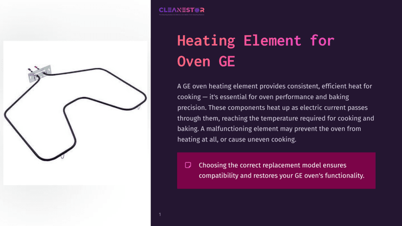 1 Heating Element For Oven Ge A U-Shaped Black Electric Oven Heating Element With Red And White Connectors, Typical For Ge Ovens, Is Shown Against A Dark Background.
