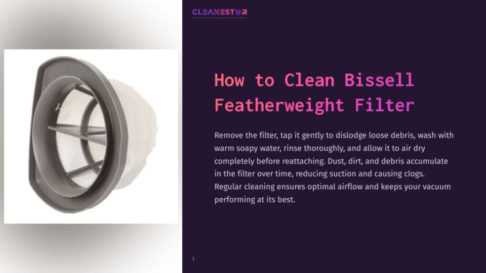 1 How To Clean Bissell Featherweight Filter Close-Up Of A Clean Bissell Featherweight Filter, Showing Its White Mesh And Grey Plastic Frame. The Filter Is Clean And Ready To Be Reinstalled In A Vacuum.