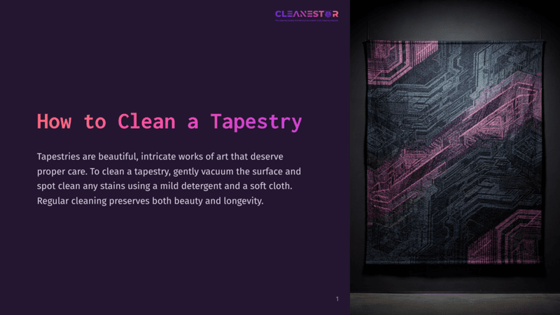 1 How To Clean A Tapestry A Tapestry With A Circuit Board Design In Shades Of Teal And Pink Hangs On A Dark Wall. The Text &Quot;Cleanestor&Quot; Is Visible At The Top Of The Image.