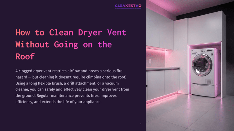 1 How To Clean Dryer Vent Without Going On The Roof A Modern Laundry Room Featuring A Washing Machine And Dryer With Purple Ambient Lighting. The Walls Are Light-Colored, Creating A Clean Look.