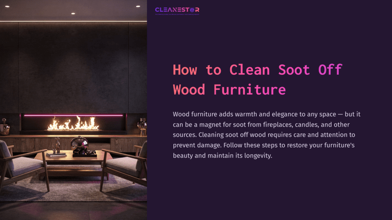 1 How To Clean Soot Off Wood Furniture Cozy Living Room With A Modern Fireplace, Wooden Furniture, And A Decorative Vase, Featuring Warm Tones And Ambient Lighting.