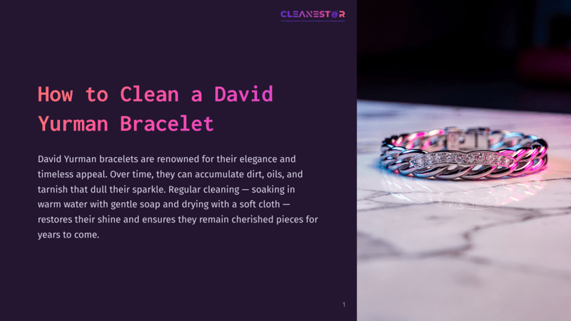 1 How To Clean A David Yurman Bracelet 1 Close-Up Of A David Yurman Bracelet With Interwoven Silver And Gold Metal, Accented With Sparkling Diamonds. The Bracelet Rests On A White Marble Surface With Pink And Blue Lighting Reflections.
