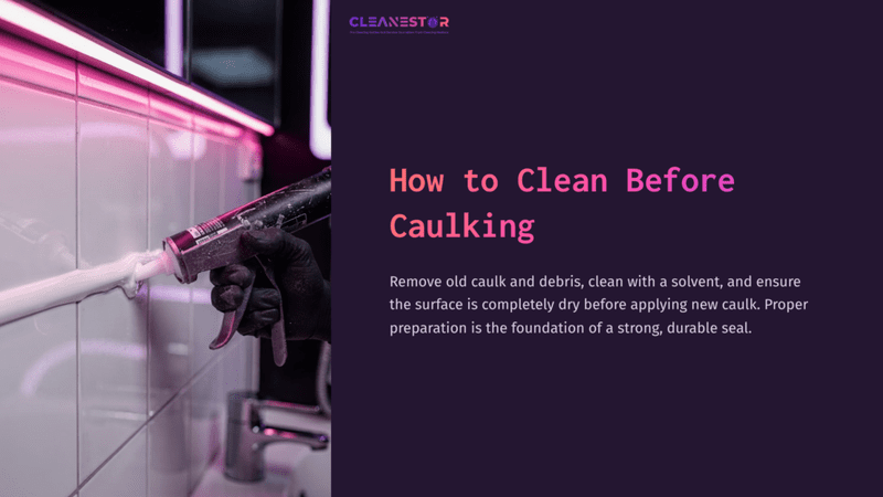 1 How To Clean Before Caulking A Person Applying Caulk To A Tiled Surface With A Caulking Gun, Set Against A Modern, Brightly Lit Background.