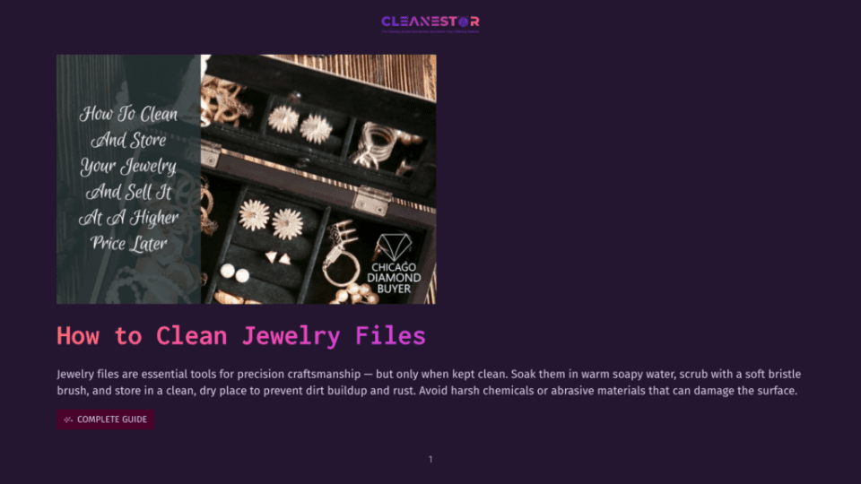 1 How To Clean Jewelry Files A Jewelry Box Filled With Sparkling Diamond Rings, Earrings, And Pendants, With A &Quot;Chicago Diamond Buyer&Quot; Sign Visible In The Background.
