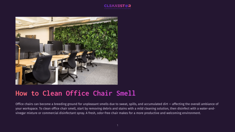 1 How To Clean Office Chair Smell Modern Office With Rows Of Black Ergonomic Chairs Facing Desks With Computer Monitors, Featuring A Vibrant Living Green Wall In The Background.