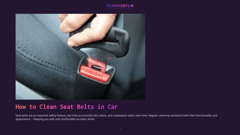 1 How To Clean Seat Belts In Car Close-Up Of A Hand Pressing The Red Release Button On A Car Seat Belt Buckle, Highlighting The Safety Feature And The Need For Cleaning.