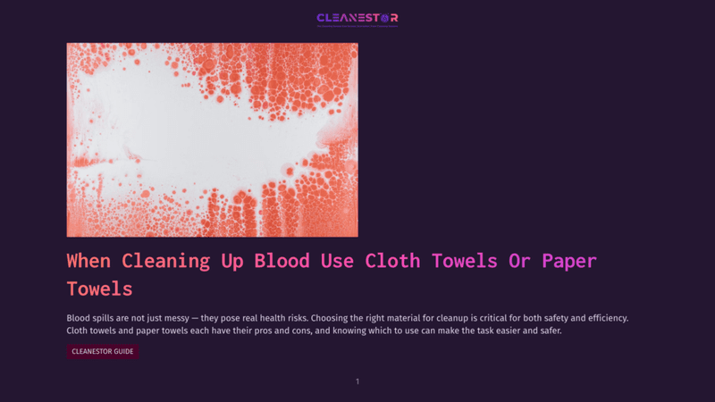 1 When Cleaning Up Blood Use Cloth Towels Or Paper Towels Close-Up Of A White Surface With A Large, Abstract Pattern Of Blood-Red Splatters And Drips, Resembling A Chaotic Yet Artistic Blood Stain.