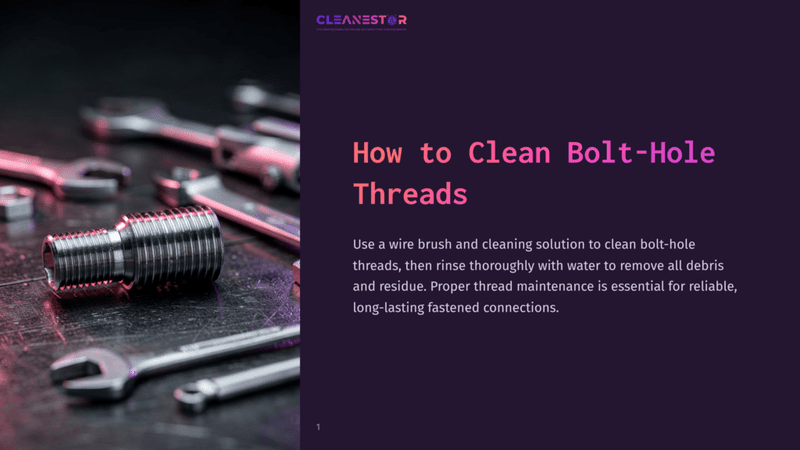 1 How To Clean Bolt Hole Threads Close-Up Of A Metal Bolt With Clean, Shiny Threads, Surrounded By Various Wrenches On A Dark, Textured Surface. The Image Highlights The Importance Of Proper Bolt-Hole Thread Maintenance For Reliable Connections.