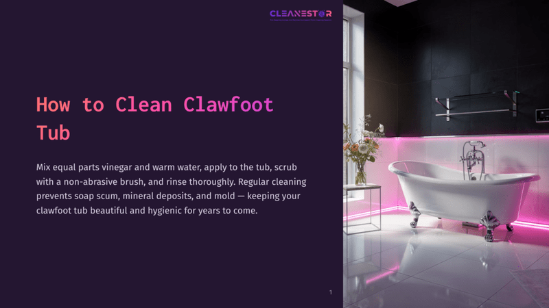 1 How To Clean Clawfoot Tub A Luxurious Clawfoot Tub In A Modern Bathroom, Illuminated By Pink Led Lights. The Tub Has Ornate Silver Feet And A Classic Faucet. A Bouquet Of Flowers Sits On A Nearby Stand.