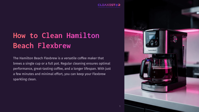 1 How To Clean Hamilton Beach Flexbrew Hamilton Beach Flexbrew Coffee Maker In A Modern Kitchen With Pink Ambient Lighting, Brewing Coffee Into A Glass Carafe.