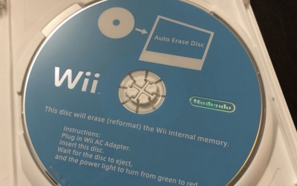 Wii Erase Disc.large How To Clean Wii Disc