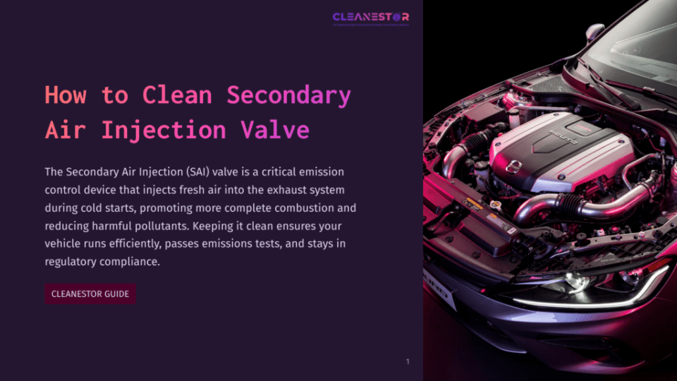 1 How To Clean Secondary Air Injection Valve Open Car Hood With The Engine Exposed, Focusing On The Secondary Air Injection (Sai) Valve, A Critical Emission Control Device.