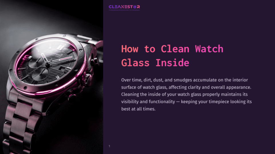 1 How To Clean Watch Glass Inside Close-Up Of A Luxury Watch With A Black Dial And Stainless Steel Band, Its Glass Illuminated By A Vibrant Pink Neon Glow. The Watch Face Displays Intricate Subdials And Luminous Hands, Hinting At Its Advanced Functionality.