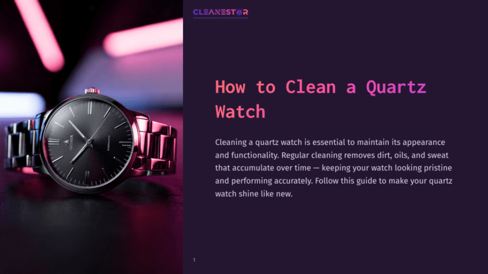 1 How To Clean A Quartz Watch A Rose Gold Quartz Watch With A Black Face And Silver-Tone Hands Rests On A Dark Surface, With A Blurred Neon Pink Light In The Background. The Watch Face Displays The Time Of 10:10.