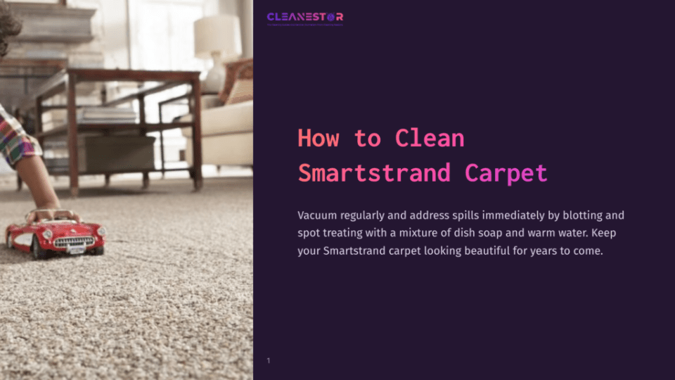 1 How To Clean Smartstrand Carpet A Person With Dark Skin Kneels On A Light Beige Carpet, Playing With A Red Toy Car. Natural Light Filters Through A Window In The Background.