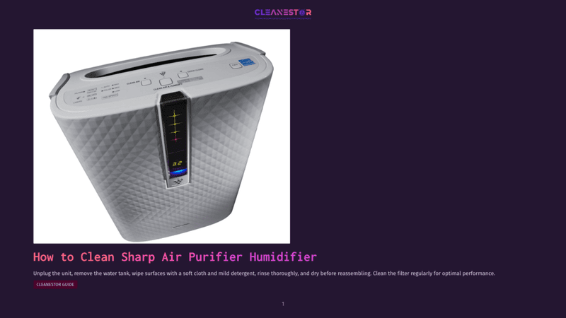 1 How To Clean Sharp Air Purifier Humidifier A White Cleanestor Sharp Air Purifier Humidifier With A Diamond-Patterned Exterior And A Digital Display Showing &Quot;32&Quot;.