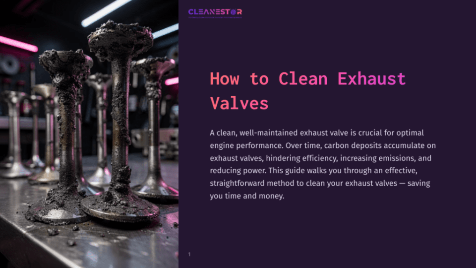 1 How To Clean Exhaust Valves Close-Up Of Heavily Carbon-Covered Exhaust Valves, Showing The Need For Cleaning To Improve Engine Performance.