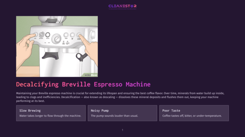 1 Decalcifying Breville Espresso Machine Close-Up Of A Person&Amp;Apos;S Hands Operating A Breville Espresso Machine, With Buttons And A Portafilter Visible, Illustrating Decalcifying A Breville Espresso Machine.