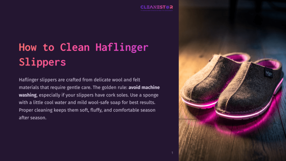 1 How To Clean Haflinger Slippers Close-Up Of Two Cozy, Brown Haflinger Slippers With Pink Trim, Resting On A Dark Wooden Floor With Subtle Pink Lighting Underneath.