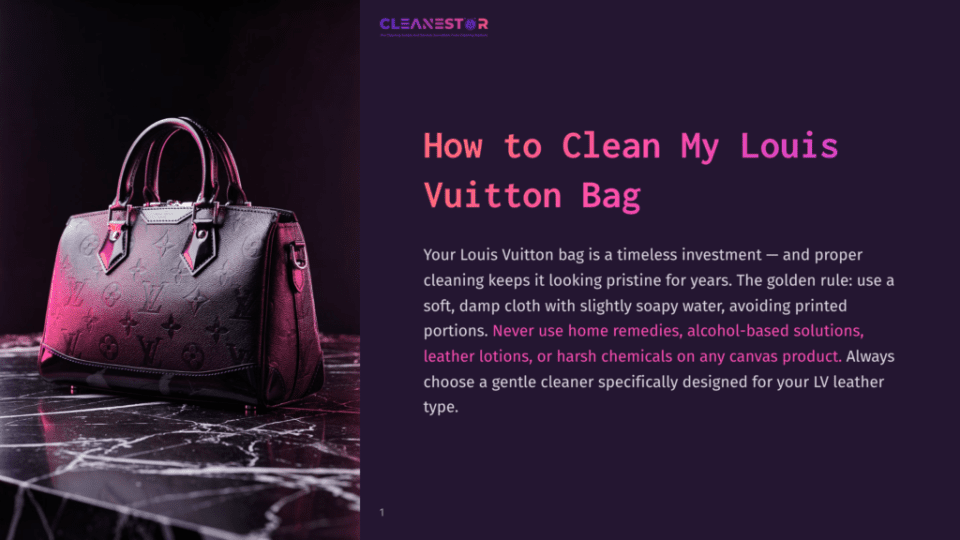 1 How To Clean My Louis Vuitton Bag A Luxurious Louis Vuitton Bag In A Striking Pink Hue With A Black Finish Sits On A Marble Surface, Showcasing Its Elegant Design And Iconic Branding.