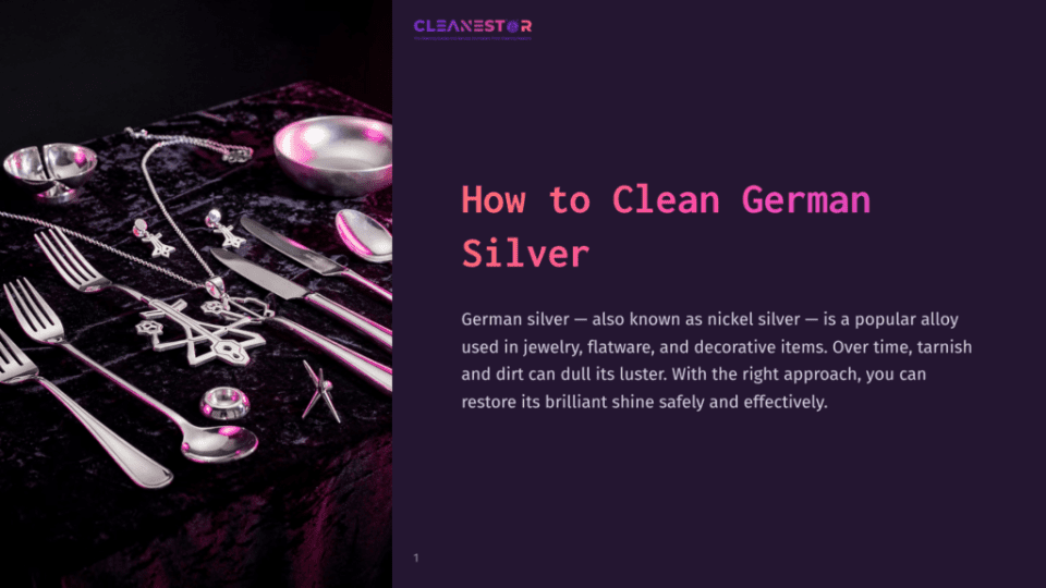 1 How To Clean German Silver A Collection Of Gleaming German Silver Jewelry And Flatware, Including Necklaces, Rings, Forks, And Knives, Rests On A Dark Purple Velvet Cloth, Hinting At Cleaning And Restoration.