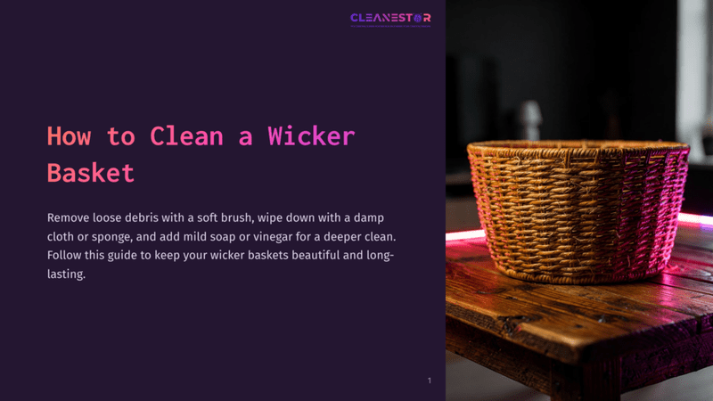 1 How To Clean A Wicker Basket A Rustic Wicker Basket Sits On A Wooden Table, Illuminated By Vibrant Pink Neon Lights, With Text Overlay &Quot;How To Clean A Wicker Basket&Quot;.