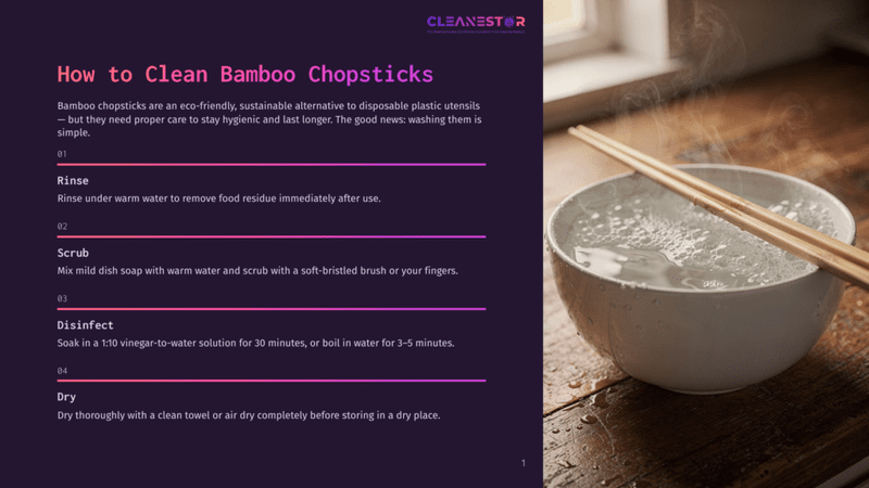 1 How To Clean Bamboo Chopsticks Bamboo Chopsticks Rest In A Steaming Bowl Of Water, Illustrating How To Clean Bamboo Chopsticks By Rinsing Them.
