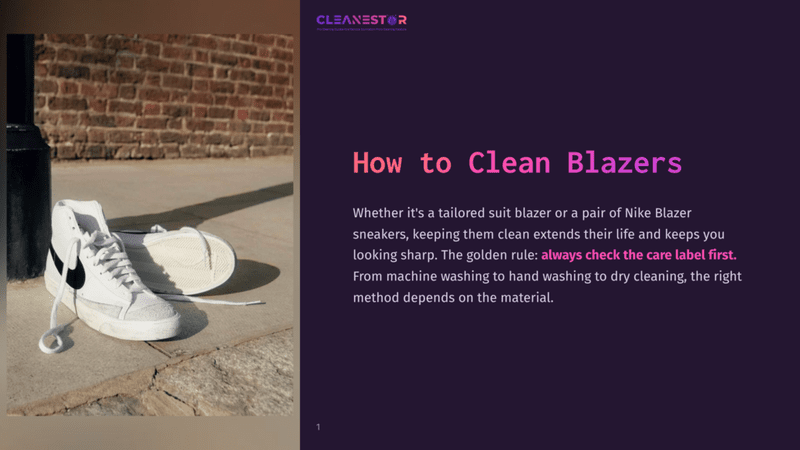 1 How To Clean Blazers White Nike Blazer Sneakers With Black Swooshes And White Laces Sit On A Stone Ledge Next To A Brick Wall. The Text &Quot;How To Clean Blazers&Quot; Is Overlaid On A Dark Purple Background.