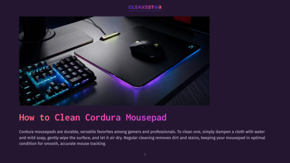 A Gamer'S Desk Setup Featuring A Glowing Rgb Cordura Mousepad With A Gaming Mouse And Keyboard, Illuminated By Neon Purple And Blue Lights.
